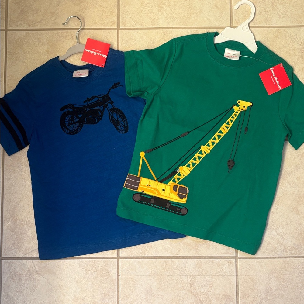 Hanna Andersson Blue and Green Kids Tees (set)